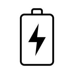 Green renewable energy battery line art icon for apps