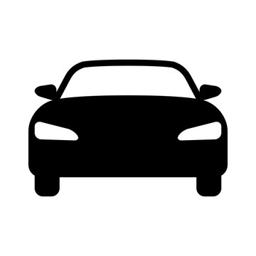Luxury car front view flat icon for apps and websites
