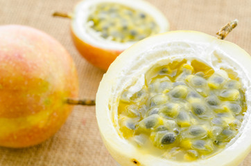 Fresh passion fruit.