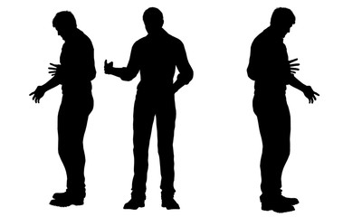 overweight fat men silhouettes