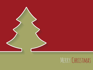 Naklejka premium Simplistic christmas greeting with white tree