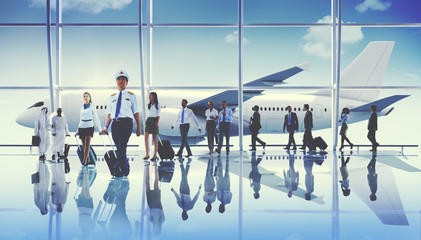 Multiethnic Group of Business People Airport Concept