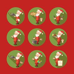 Card with cartoon Santa Claus for Christmas and New Year party