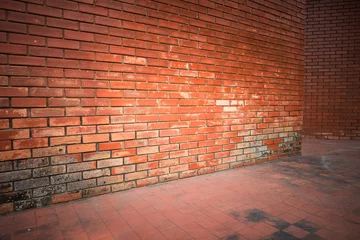 Peel and stick wall murals Brick wall old brick wall weathered texture and dirty floor background