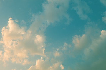 blue sky with clouds colorful vintage background