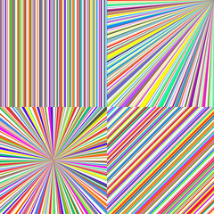 Rainbow color stripes. Line art vector abstract backgrounds set
