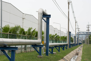 Fototapeta premium industrial pipelines on pipe-bridge