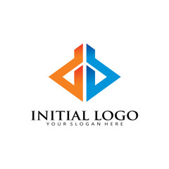 Initial d b elegant simple logo icon - obrazy, fototapety, plakaty