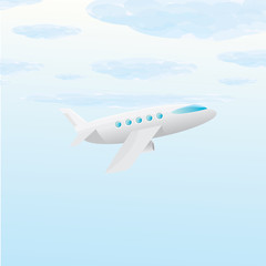 Naklejka na ściany i meble vector airplane icon. cartoon plane in blue sky