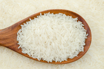 Raw white rice.