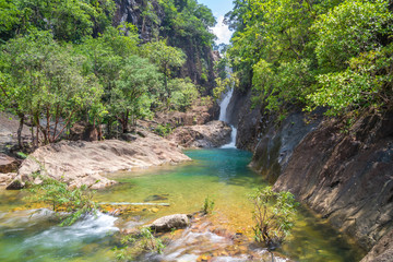 Obraz premium Klong Phlu Waterfall on Koh Chang or Chang island, Thailand
