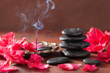 incense sticks for aromatherapy spa azalea flowers black massage