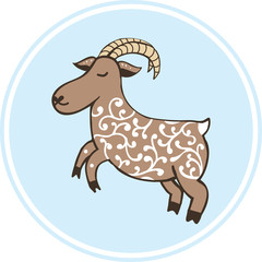 Cute goat illustration