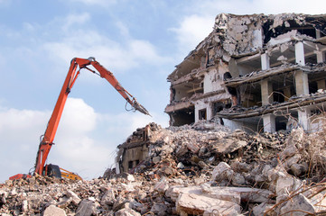 Demolition of buildings in urban