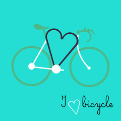 Vector bicycle silhouette with graphic message.