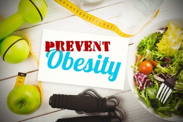 Composite image of prevent obesity - obrazy, fototapety, plakaty