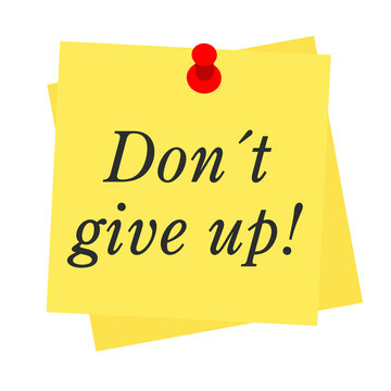 Icono plano Post-it con Don't give up