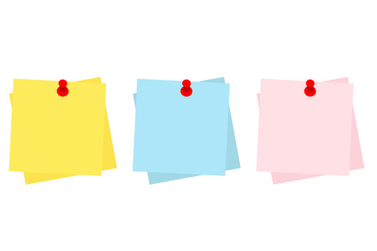 Icono plano Post-it en varios colores