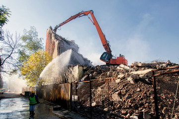 Demolition of buildings in urban