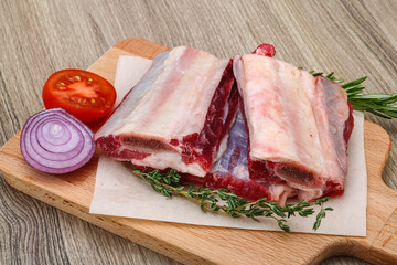 Raw beef ribs
