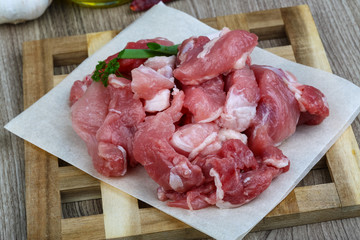 Diced pork meat