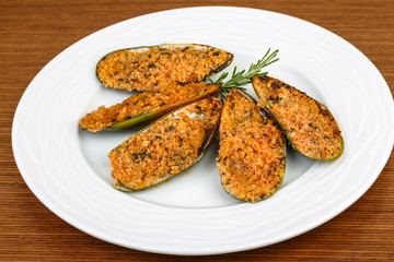 Baked mussels