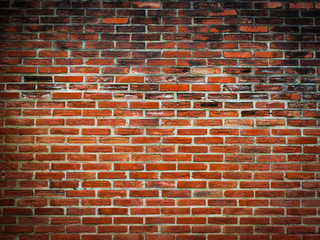 Fototapeta na wymiar Red old and dirty brick wall for background