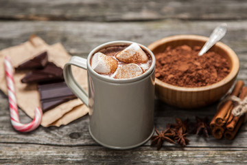 Cocoa drink with marshmallows