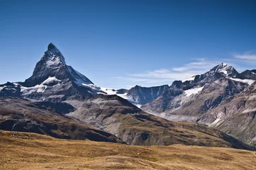 Tableaux ronds sur aluminium brossé Cervin Matterhorn, Zermatt, Alpy
