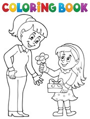 Coloring book Mothers Day theme 1