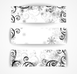 Elegant christmas black and white banner