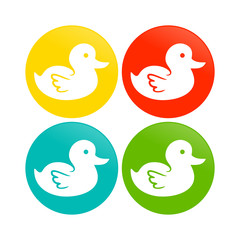 Cute Duck Circle Icons