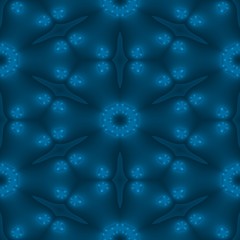Abstract blue jelly fractal with floral pattern made seamless