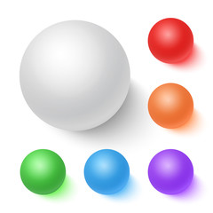 Photorealistic Vector 3D Ball Set Template. Bright Colors Vector