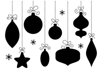 Cristmas tree balls silhouette