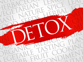 Detox word cloud, health concept