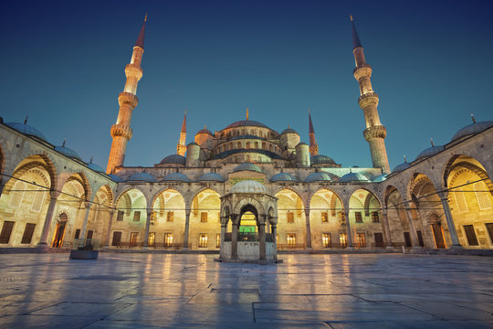 Blue Mosque. Image of the Blue Mosque in Istanbul, Turkey during twilight blue hour.