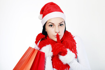 holding shopping bag hush