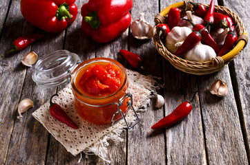 Red peppers marinated