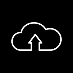 The upload to cloud icon. Download symbol. Flat