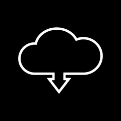 The download to cloud icon. Download symbol. Flat