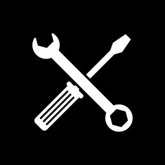 The wrench and screwdriver icon. Settings symbol