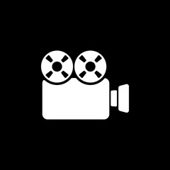 The video camera icon. Camcorder symbol. Flat