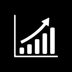 The growing graph icon. Progress symbol. Flat