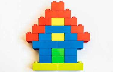 home building blocks with plastic toy