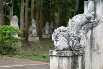 An old sculpture in the park of Thal university