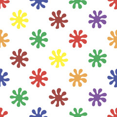 Colorful seamless pattern with flowers on white background