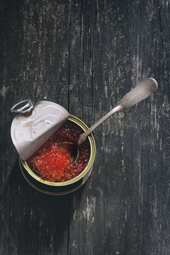 Tin With Red Caviar