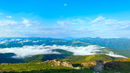 Fototapeta na wymiar summer cloudy mountain landscape