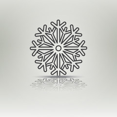 Snowflake vector icons with shadow